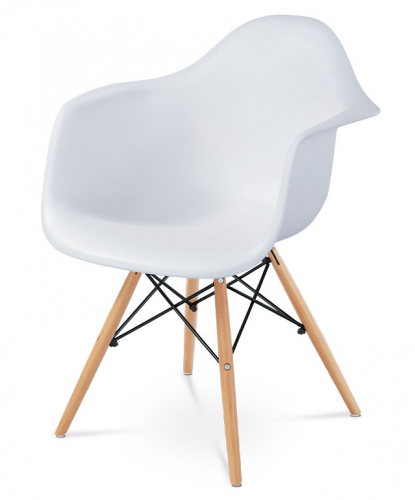 Jídelní židle bez područek Autronic CT-719 WT1 – bílá, masiv buk/plast