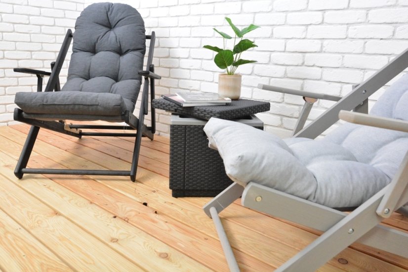 BORNEO lehátko dřevěné - antracit 50318-701