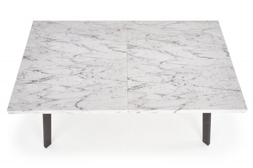 Jídelní rozkládací stůl DALLAS – 160x90x76 (+60) mramor, černý