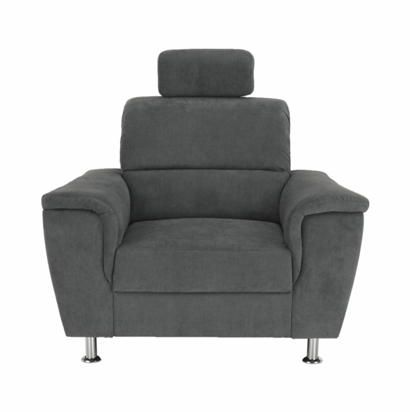 Relaxační křeslo SANTIAGO—  látka, šedá Kondela