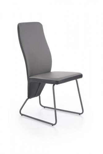 Jedálenská stolička ERIN – oceľ, ekokoža, viac farieb - Čalúnenie ERIN: sivá/čierna