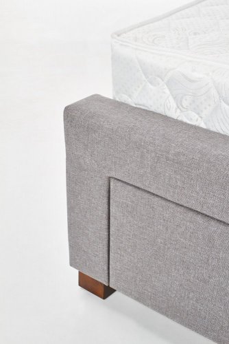 Dvoulůžková postel MODENA –⁠ 140x200, látka, šedá