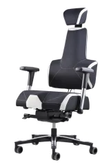 Zdravotní herní židle THERAPIA E+GAMER –⁠ černo-bílá