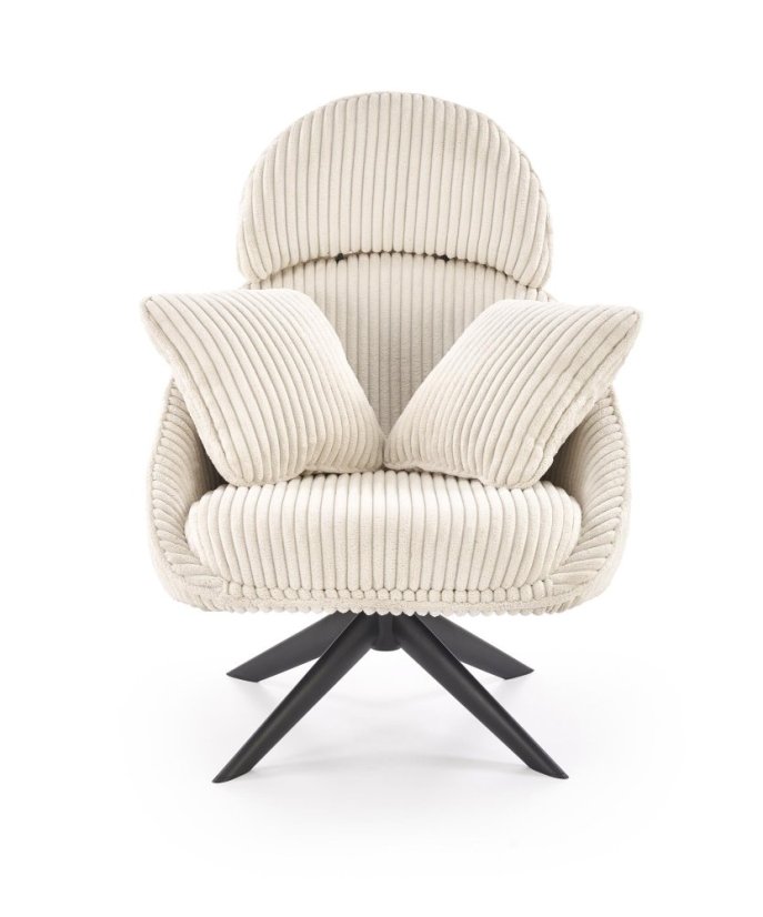 Relaxačné otočné kreslo MERRY 2 — oceľ, menčestrová látka, viac farieb - Farebné varianty MERRY 2: Krémová