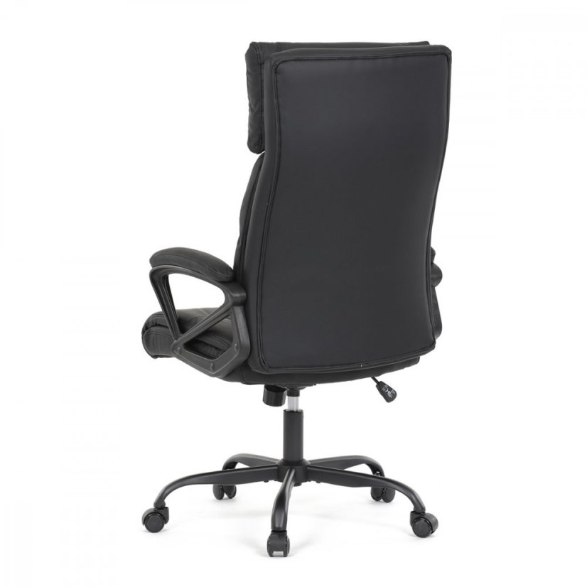 Kancelářské křeslo HOLMES — kov, ekokůže, černá Autronic