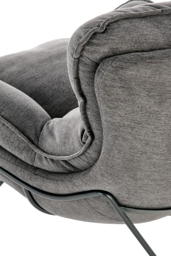 Relaxační křeslo VOLKER — tmavě šedá / černá Halmar