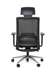 Kancelárska ergonomická stolička Sego FRAME — sieť/látka, čierna