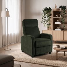 Kreslo DANNY — zelené, manšestr, polohovateľné