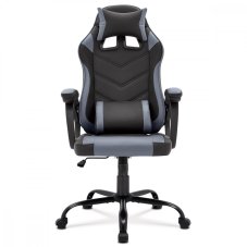 Herní židle RACER PRO – ekokůže, šedá/černá Autronic