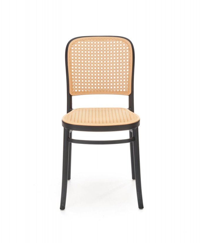 Záhradná stolička VISTA — umelý ratan, prírodná / čierna