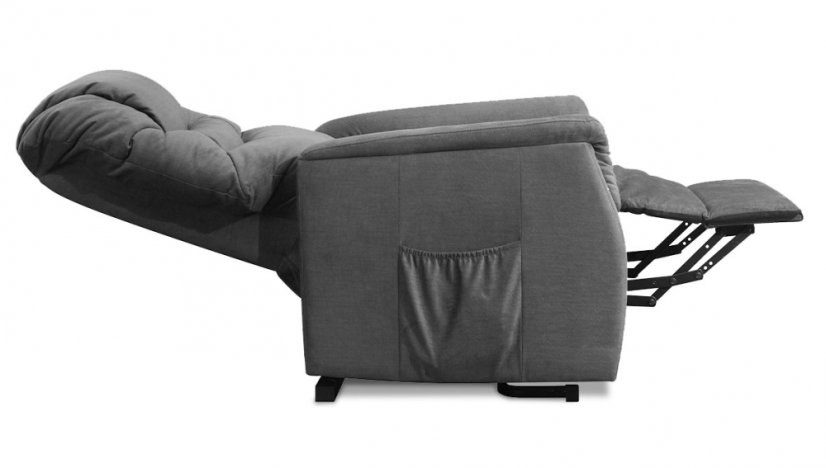 Relaxační TV křeslo VINCENT s elektrickým polohováním — šedá, 2 motory, nosnost 140 kg Autronic