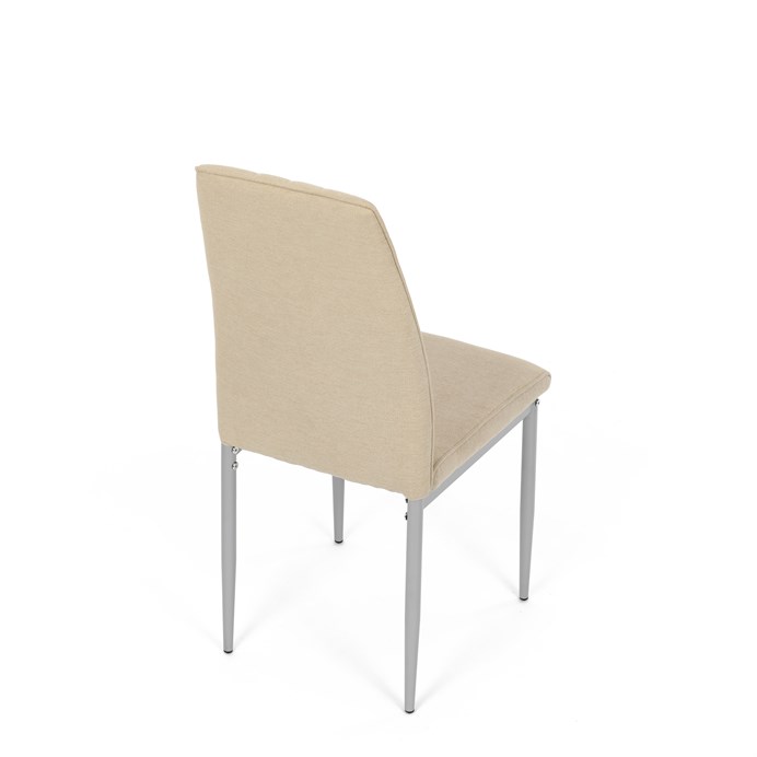Moderná jedálenská stolička LENA z béžovej látky so sivými kovovými nohami Autronic