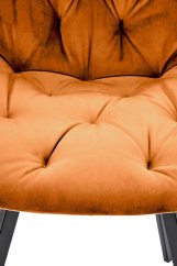 Skoricová BECKY stolička – samet & oceľ, otočná Halmar