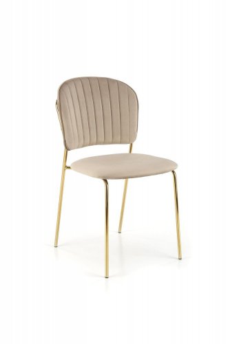 Jedálenská stolička DIONA — oceľ, látka, béžová