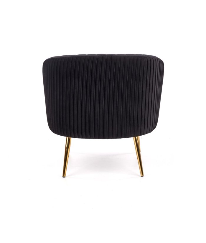 Designové křeslo CROWN — kov, látka, černé Halmar