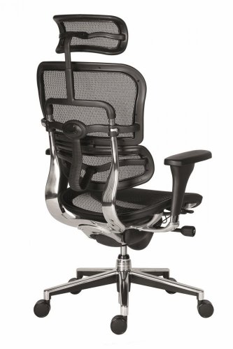 Manažerská židle Antares ERGOHUMAN – černá, síť, nosnost 150 kg