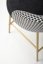 Barová židle LEVON — kov, látka, zlatá / černo-bílá