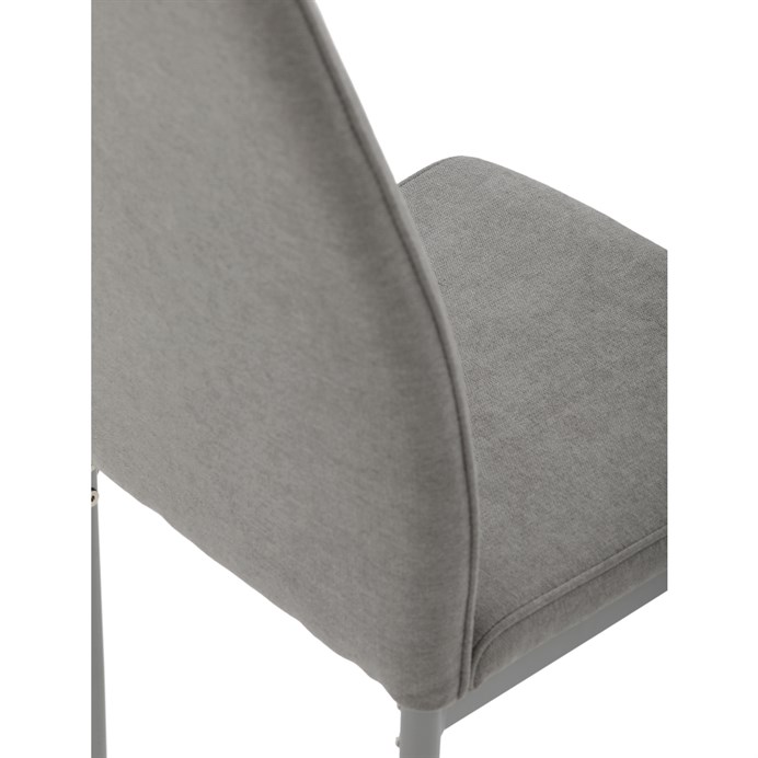 Jedálenská stolička LENA s sivým poťahom a šedými kovovými nohami