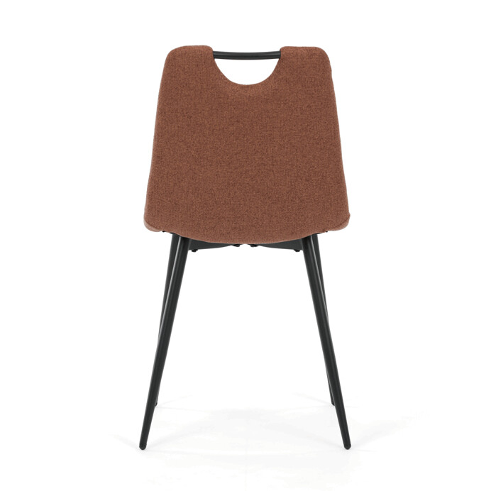 Jídelní židle FORMA – hnědá látka, černé kovové nohy Autronic