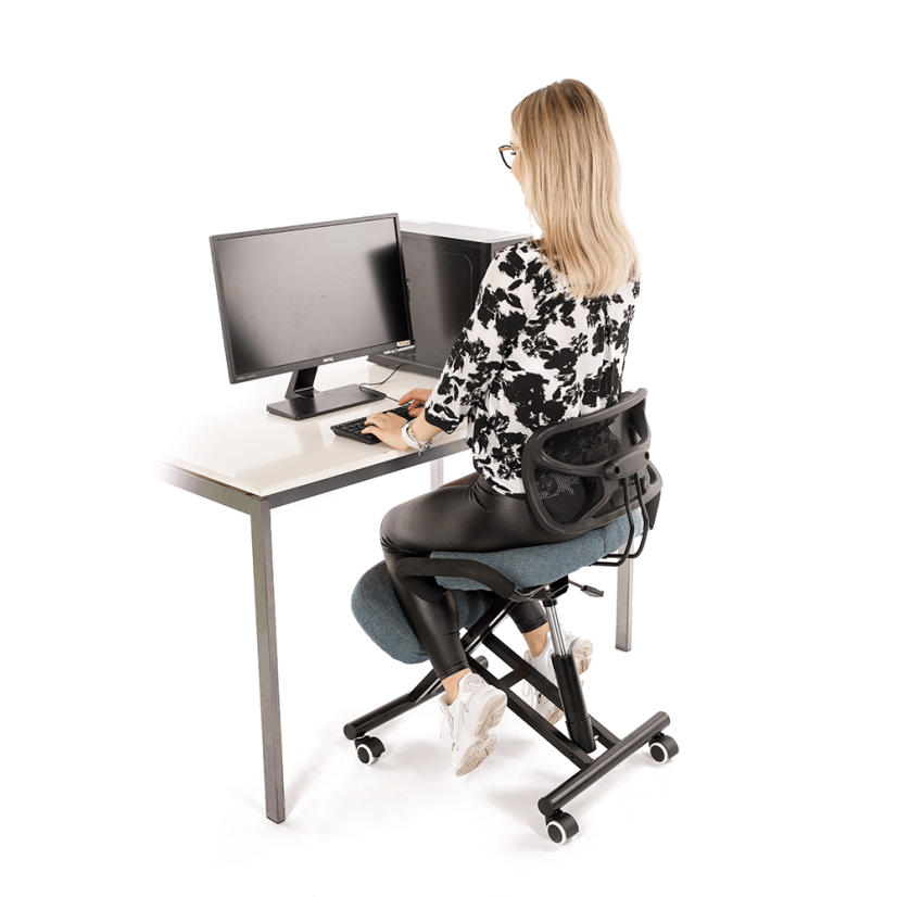 Ergonomická kľačka RUFUS – sivá látka