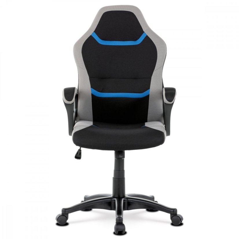 Herní křeslo L611 – látka, šedá / černá / modrá Autronic