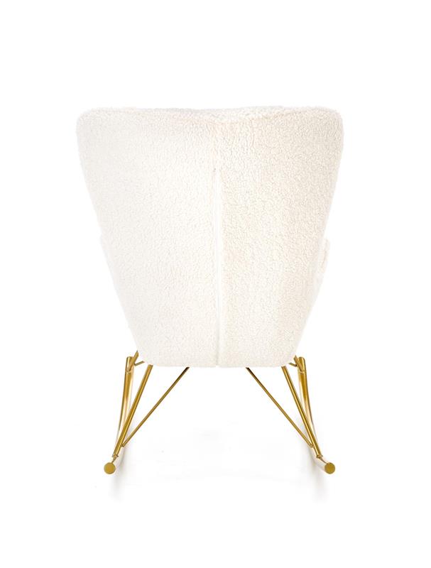 Houpací křeslo LIBERTO –? látka, krémová Halmar