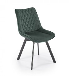 Jídelní židle MIRAK — kov, látka, zelená Halmar