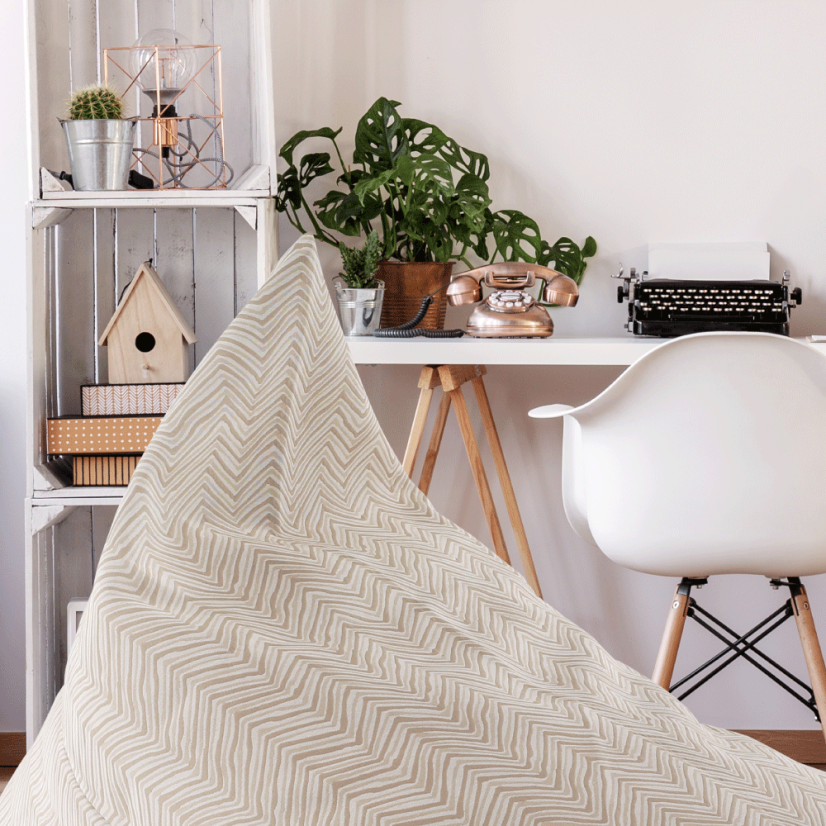 Sedací vak BRESTO — 90×110×90, béžová látka