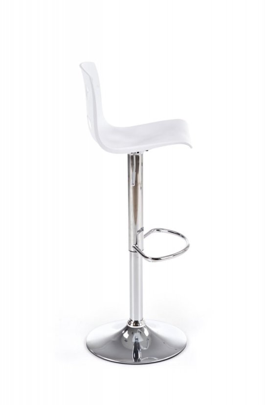 Barová židle HOLES – kov, plast, bílá Halmar