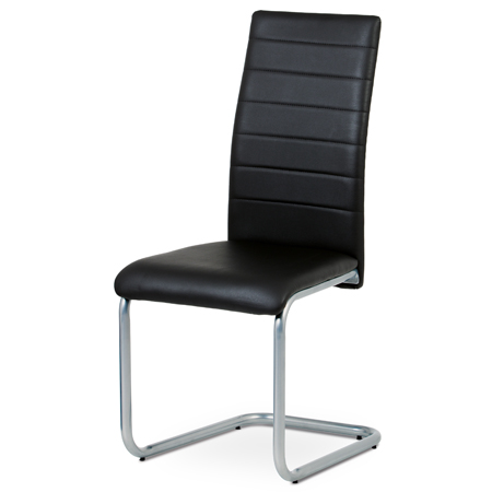 Jedálenská stolička BREMA — kov, ekokoža, šedá / viac farieb - Farby BREMA: Čierna