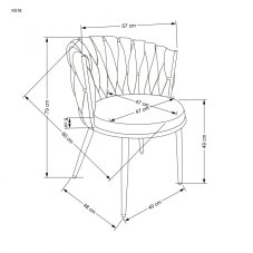 Jedálenské kreslo RIOLA II — oceľ, látka, čierna / béžová