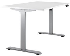 Elektricky výškově nastavitelný stůl SILENT — bílý, deska 138x80 bílá