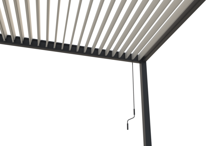 Bioklimatická pergola INTRO PLUS 4x3 m, hliník - do stěny
