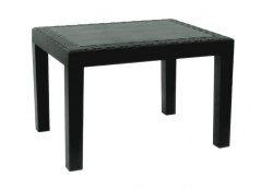 Zahradní stolek JACK — antracit, plast, imitace ratanu Bibl