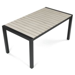 Zahradní stůl BLOCK – 160x90cm, černý hliník a dubový polywood, Autronic