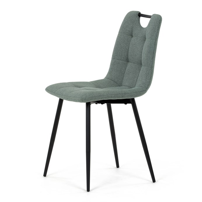 Jídelní židle FORMA – zelená látka, černé kovové nohy Autronic