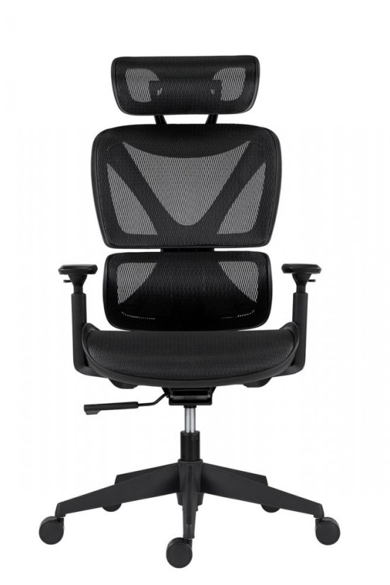 Kancelářská ergonomická židle ESTER — síť, černá, nosnost 130 kg