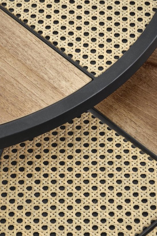 Set konferenčních stolků GARMINA — dub zlatý / černá Halmar