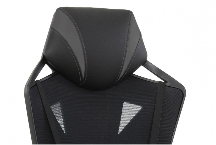 Herní křeslo TOP RACING – síť/PU kůže, černá, nosnost 130 kg Autronic