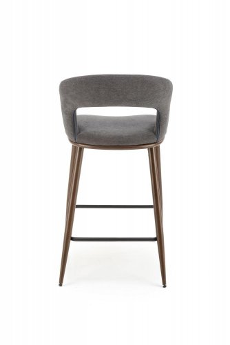 Barová židle LINUS — ocel, látka, šedá