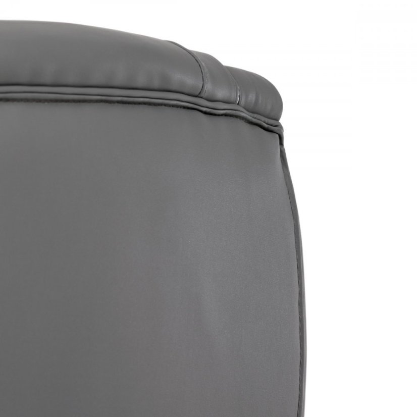 Kancelárske kreslo CYRUS — kov, ekokoža, siva