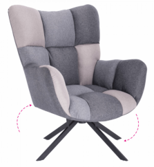 Designové otočné relaxační křeslo KOMODO — kov, více barev Kondela