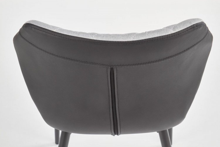 Jídelní židle MESA –⁠ kov/látka, černá/šedá