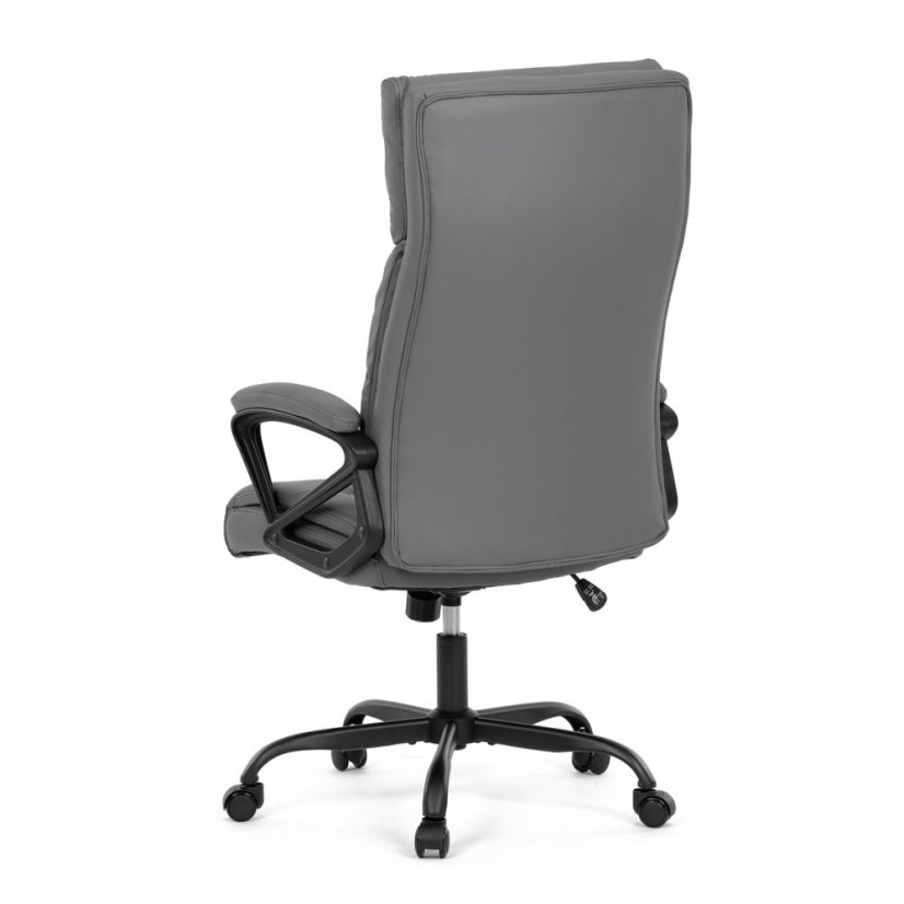 Kancelářské křeslo HOLMES — kov, ekokůže, šedá Autronic
