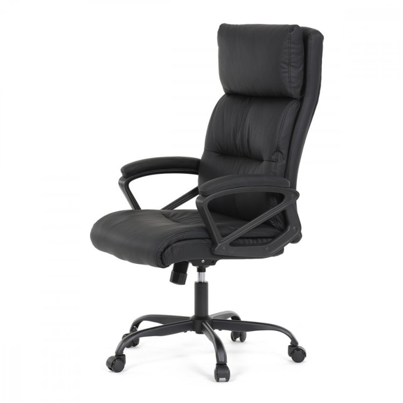 Kancelářské křeslo HOLMES — kov, ekokůže, černá Autronic