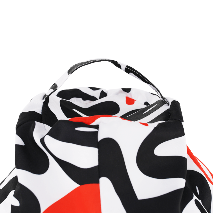 Sedací vak ELION - 86x100, látka, čierna / šedá / červená