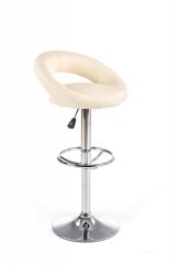Barová stolička SOLO - kov, ekokoža, krémová