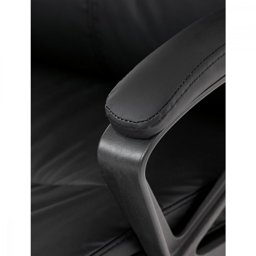 Kancelářské křeslo HOLMES — kov, ekokůže, černá Autronic