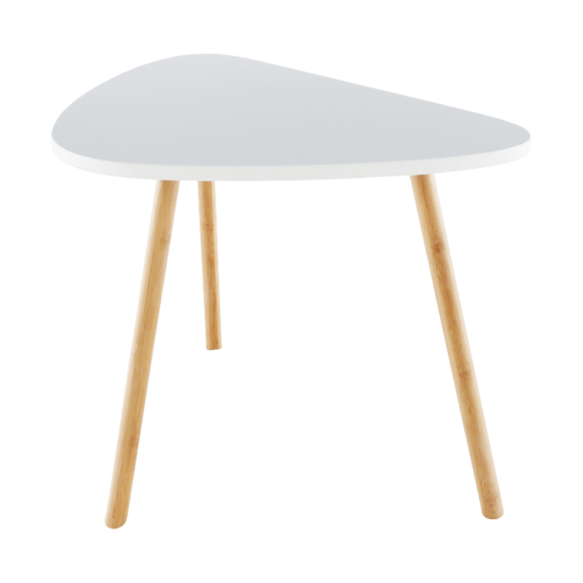 Sada konferenčních stolků BISMAK  — bambus, bílá / přírodní Kondela