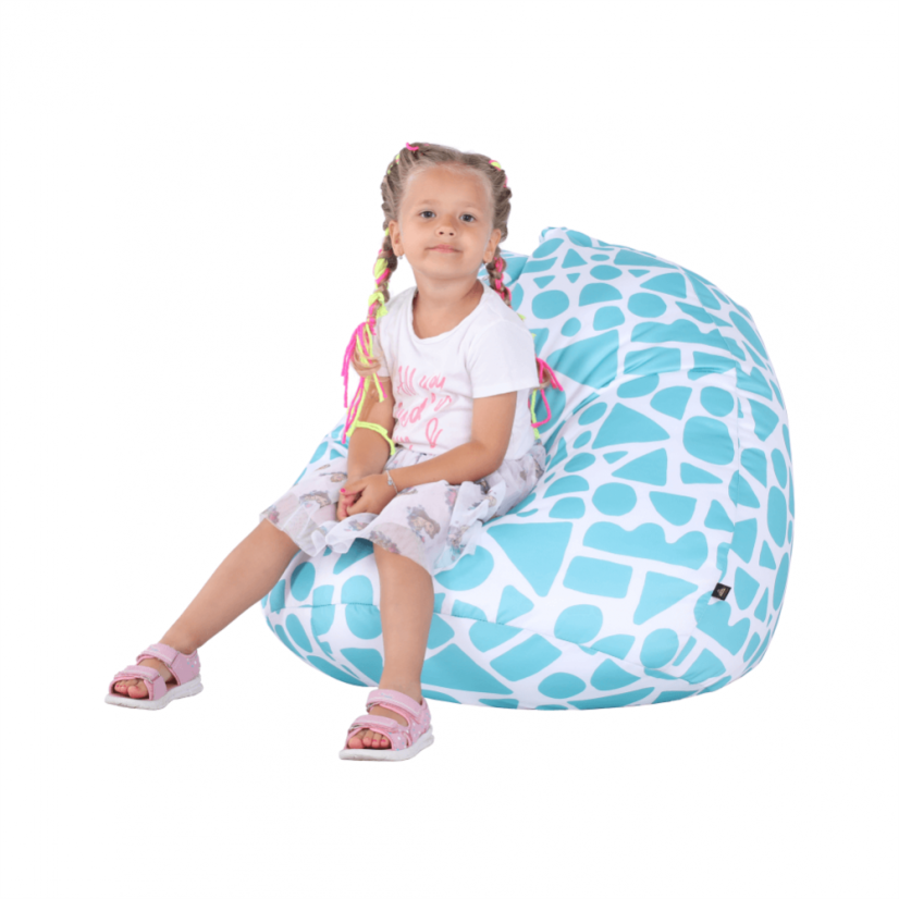 Sedací vak TELDIN —75x75x110, látka, tyrkysová / biela